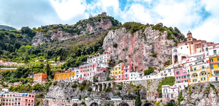 Colorful houses in Amalfi Coast